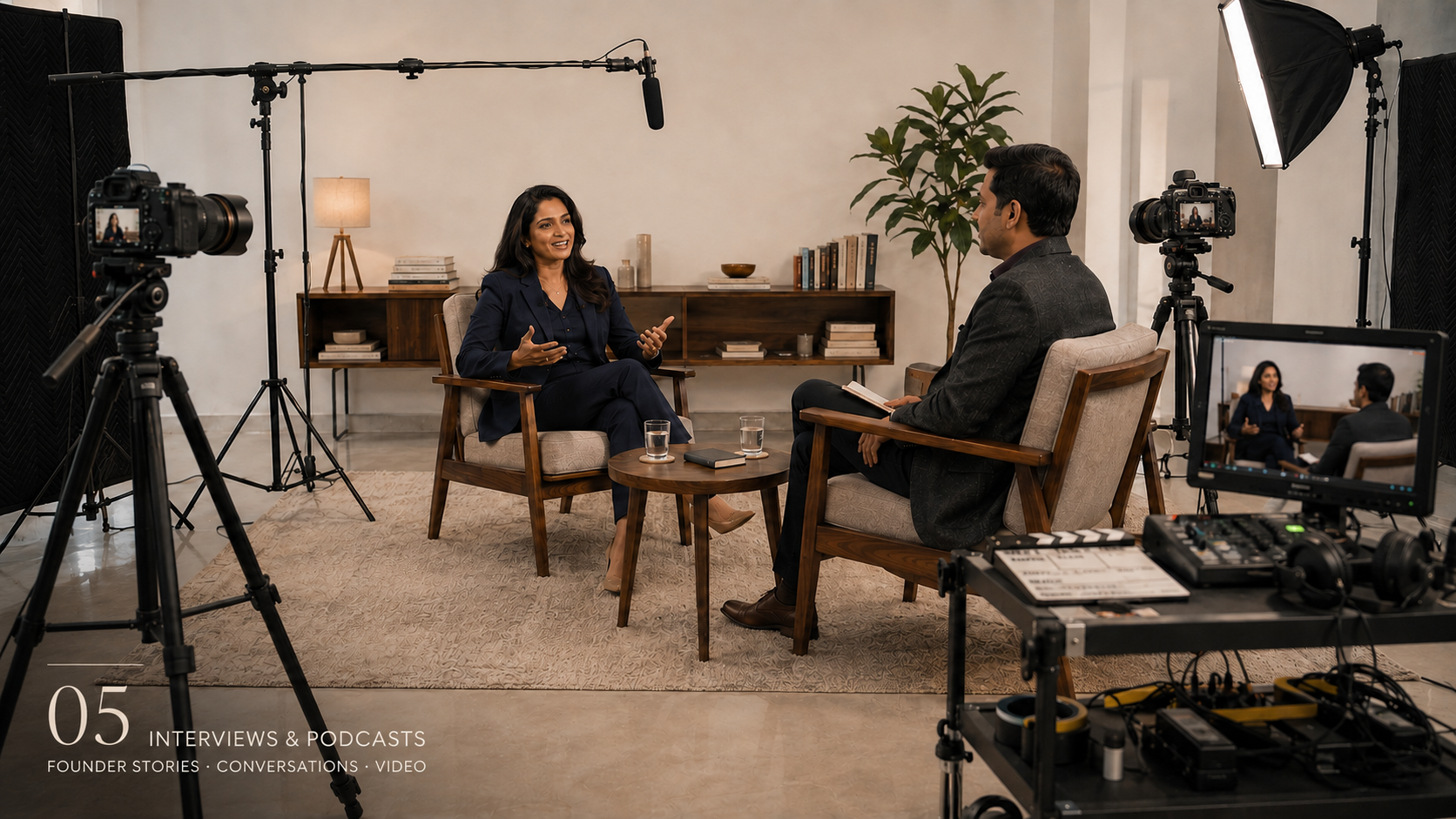 Interview and podcast shoot at F5.One Studio