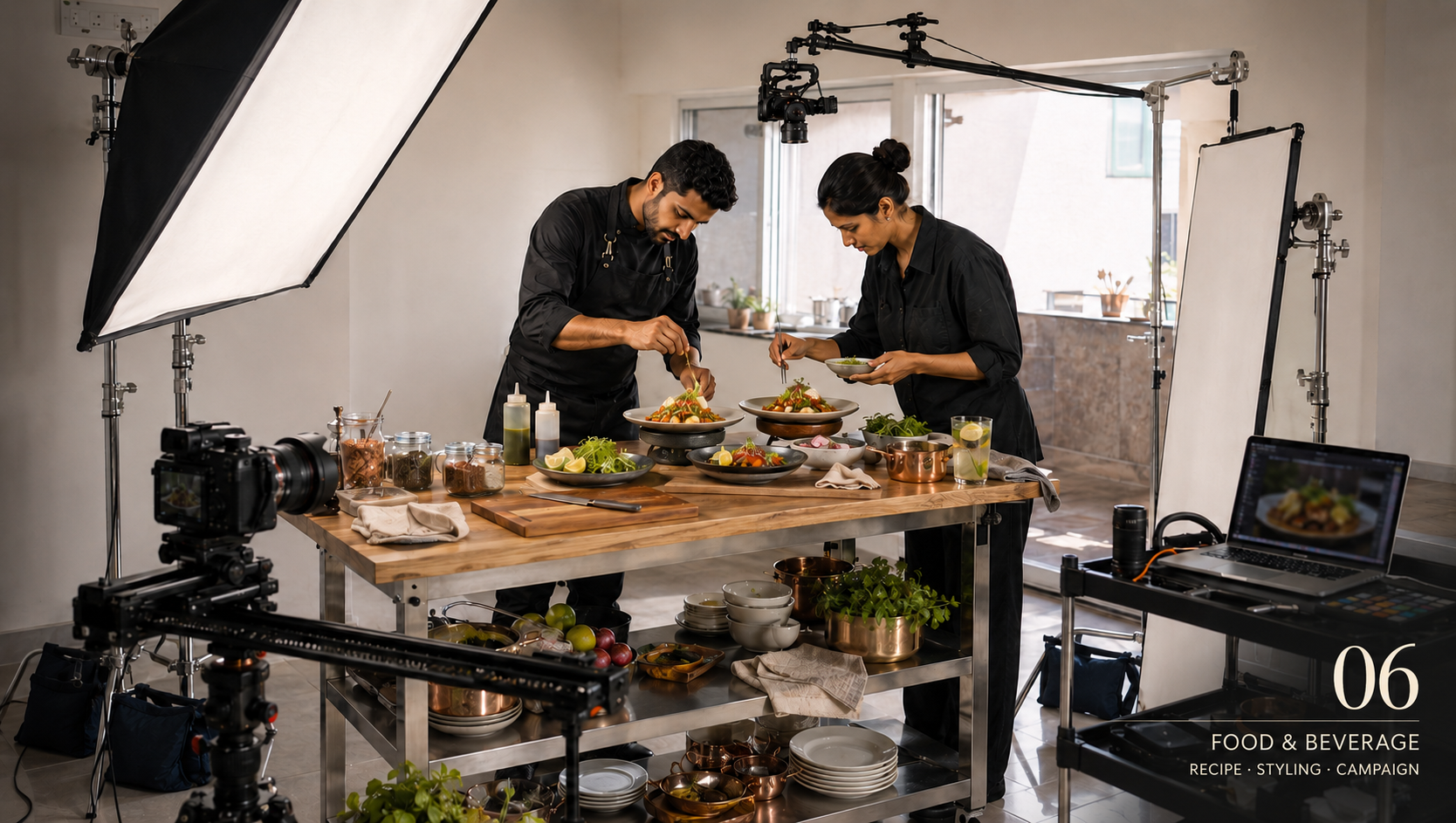 Food and beverage shoot at F5.One Studio
